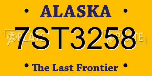 7ST3258 Alaska License Plate