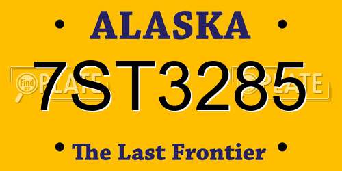 7ST3285 Alaska License Plate