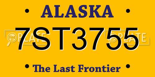 7ST3755 Alaska License Plate