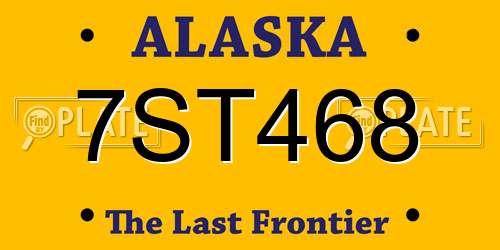 7ST468 Alaska License Plate