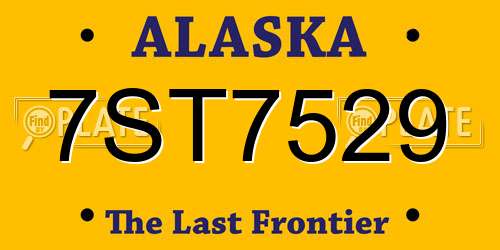 7ST7529 Alaska License Plate