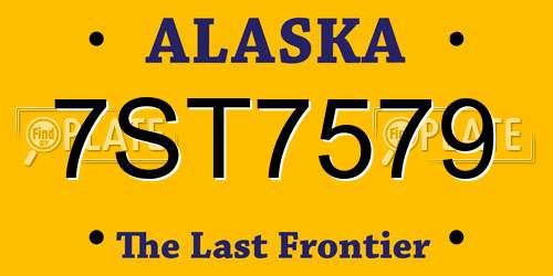 7ST7579 Alaska License Plate