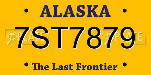 7ST7879 Alaska License Plate