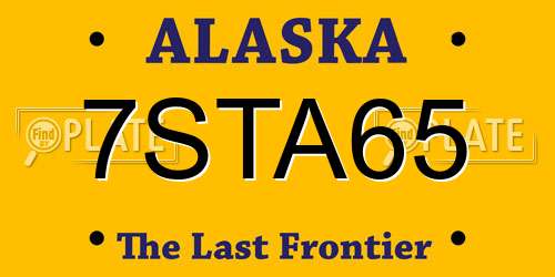 7STA65 Alaska License Plate
