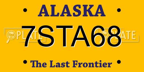 7STA68 Alaska License Plate
