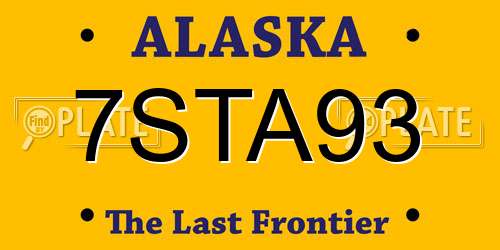 7STA93 Alaska License Plate