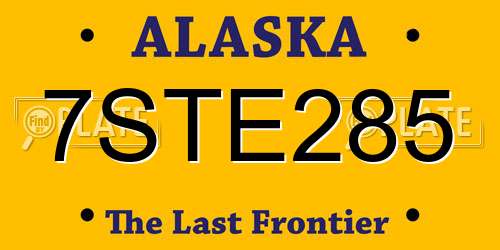 7STE285 Alaska License Plate