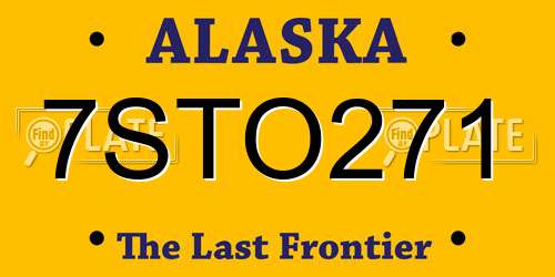 7STO271 Alaska License Plate