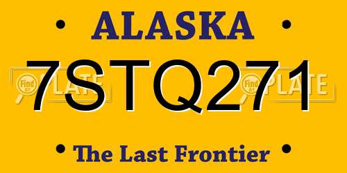 7STQ271 Alaska License Plate