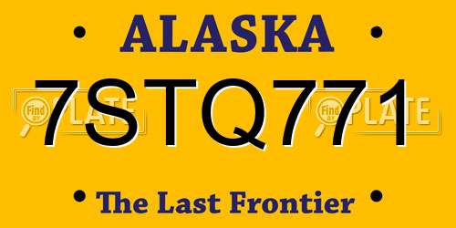 7STQ771 Alaska License Plate