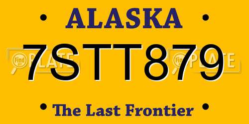 7STT879 Alaska License Plate