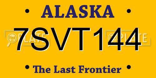 7SVT144 Alaska License Plate