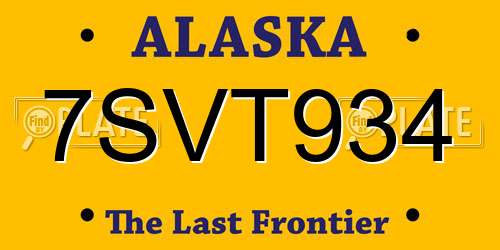 7SVT934 Alaska License Plate