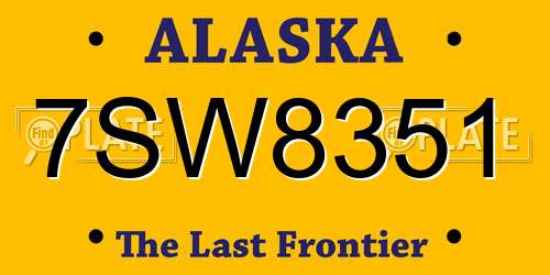 7SW8351 Alaska License Plate
