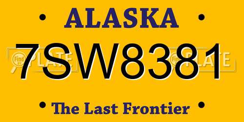 7SW8381 Alaska License Plate