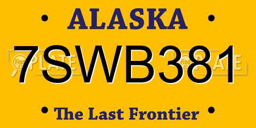 7SWB381 Alaska License Plate