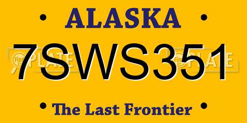 7SWS351 Alaska License Plate
