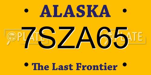 7SZA65 Alaska License Plate
