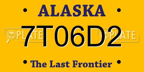 7T06D2 Alaska License Plate