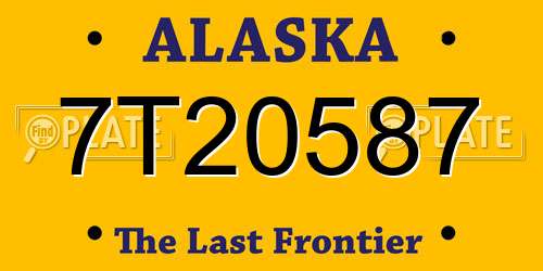 7T20587 Alaska License Plate