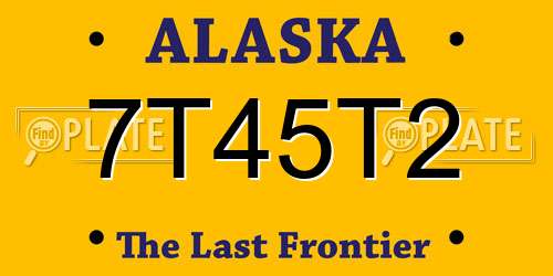 7T45T2 Alaska License Plate
