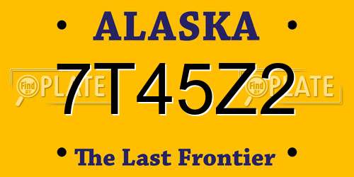 7T45Z2 Alaska License Plate
