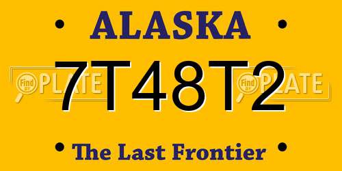 7T48T2 Alaska License Plate