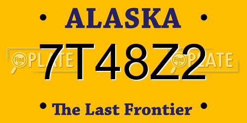 7T48Z2 Alaska License Plate