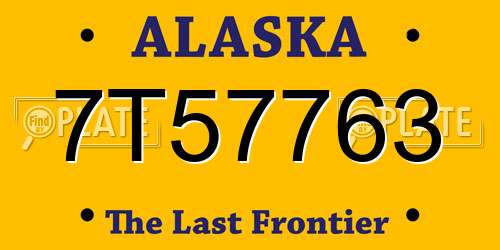 7T57763 Alaska License Plate