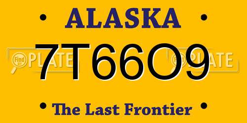 7T66O9 Alaska License Plate