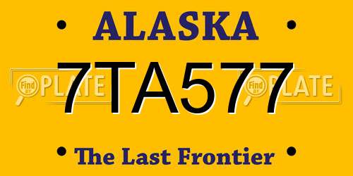 7TA577 Alaska License Plate