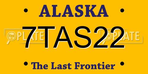 7TAS22 Alaska License Plate