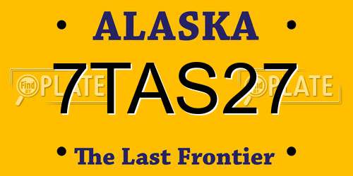 7TAS27 Alaska License Plate