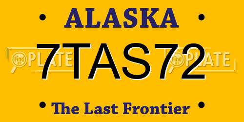 7TAS72 Alaska License Plate