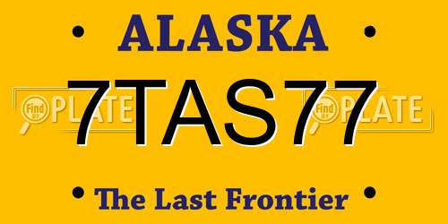 7TAS77 Alaska License Plate