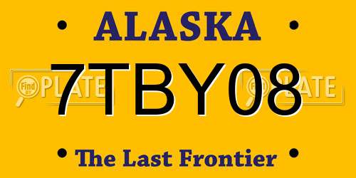 7TBY08 Alaska License Plate