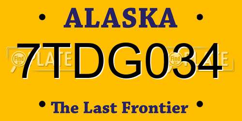 7TDG034 Alaska License Plate