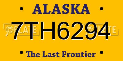 7TH6294 Alaska License Plate