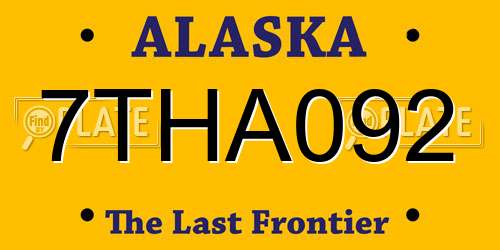 7THA092 Alaska License Plate