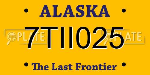 7TII025 Alaska License Plate