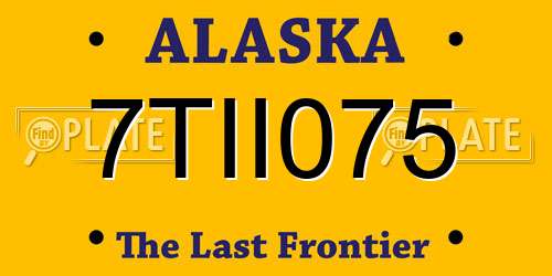 7TII075 Alaska License Plate