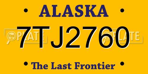 7TJ2760 Alaska License Plate