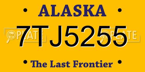 7TJ5255 Alaska License Plate