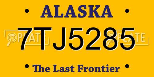 7TJ5285 Alaska License Plate