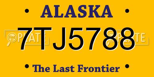 7TJ5788 Alaska License Plate