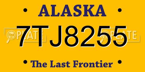 7TJ8255 Alaska License Plate