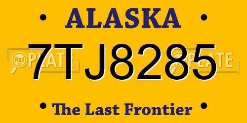 7TJ8285 Alaska License Plate