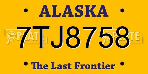 7TJ8758 Alaska License Plate