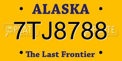 7TJ8788 Alaska License Plate
