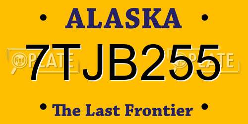 7TJB255 Alaska License Plate